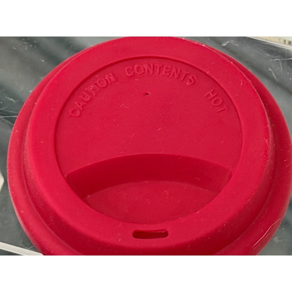 Lenox Red Cardinal Winter Greetings Travel Tumbler Porcelain w Red Silicone Lid - Picture 6 of 8
